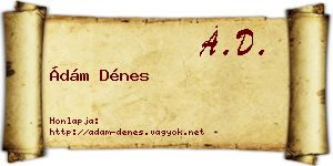 Ádám Dénes névjegykártya