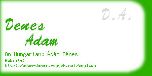 denes adam business card