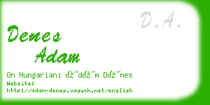 denes adam business card